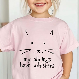 Camiseta Contorno Mínimo do Rosto de Gato Fofo