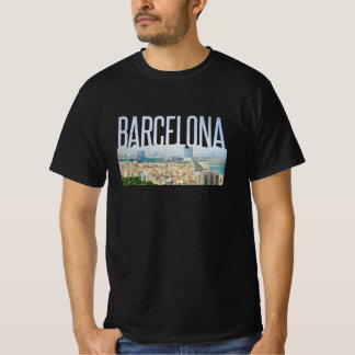 Camiseta Contorno Simplista de Viagem de Barcelona