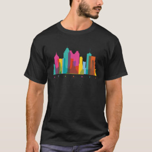Camiseta Contorno Skyline Silhouette da Atlanta Georgia EUA