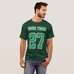 Camiseta Contornos Verdes do Número de Equipe Esportiva