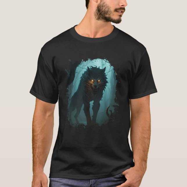 Camiseta Contra-impressão Caçadores de Sombras na floresta  (Frente)