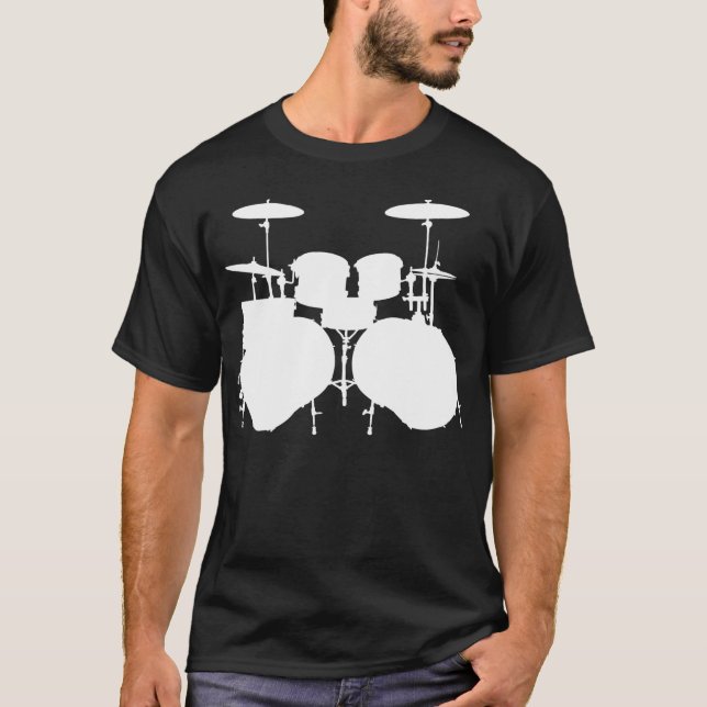 Camiseta Contrabaixo Drumset - obscuridade (Frente)