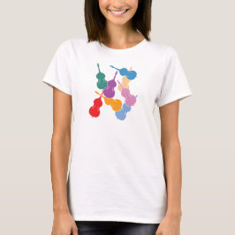 Camiseta Contrabaixos Coloridos