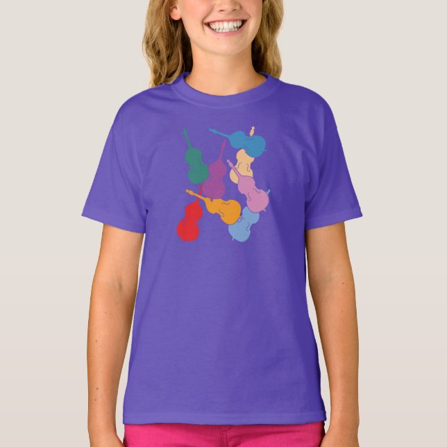 Camiseta Contrabaixos Coloridos (Frente)