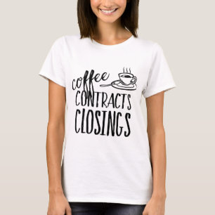 Camiseta Contratos De Café Fechos Agente Imobiliário