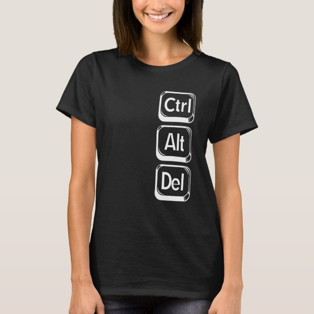 Camiseta Control Alt Delete Ctrl Alt Del  Coluna (Frente)