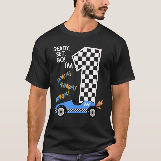 Camiseta Controlador de Carro de Corrida de aniversário de  (Frente)