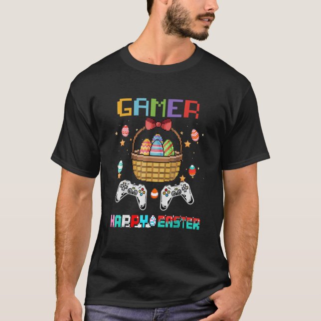 Camiseta Controlador De Jogo De Jogo Gamer De páscoa Com Ea (Frente)