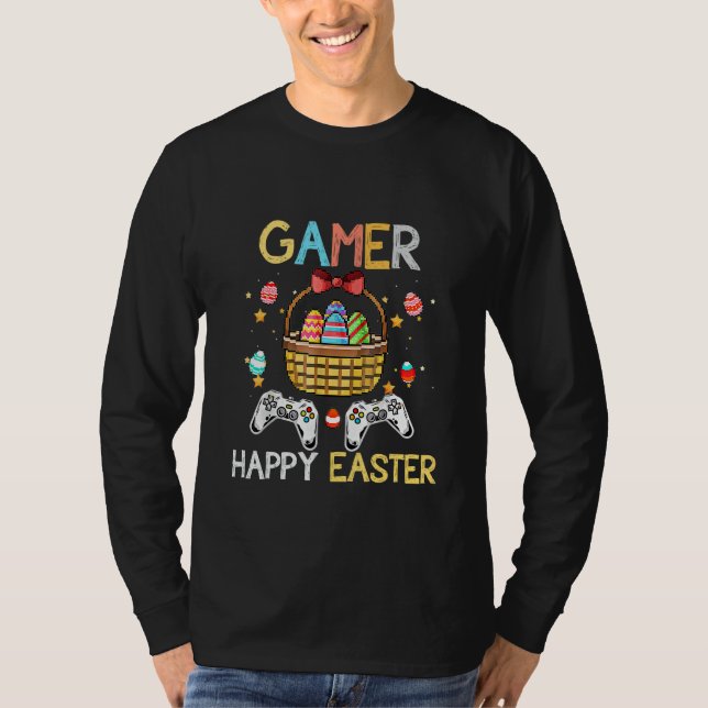 Camiseta Controlador De Jogo De Jogo Gamer De páscoa Com Ea (Frente)