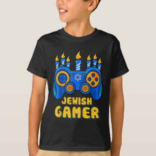 Camiseta Controlador de Jogo de Vídeo Judaico Hanukkah Game