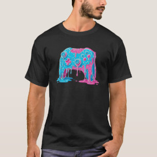Camiseta Controlador de Jogo Drip Gamer Meninos Jogo Retro