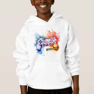 Camiseta Controlador de Jogo Gráfico Aquarela Personalizado