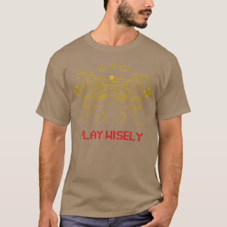Camiseta Controlador de Jogo Jogue Sabiamente Jogo Jogue re