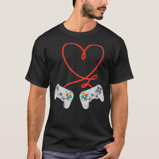 Camiseta Controlador de Jogos Dia de os namorados do Heart