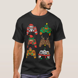 Camiseta Controlador de Natal para Gamer Xmas Jogos Homens 