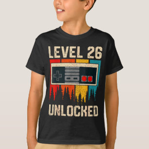 Camiseta Controlador de Video Game Desbloqueado Nível 26 An