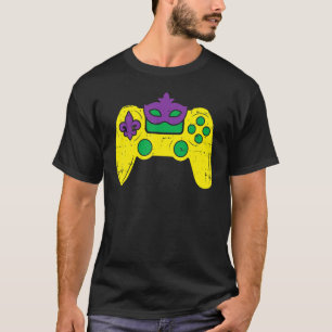 Camiseta Controlador de Video Game Gamer E-Sports Mardi Gra