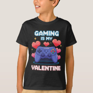 Camiseta Controlador de Video Game Pixel Corações para o Di