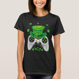 Camiseta Controlador de Video Game Shamrock Gamer Dia de Sã