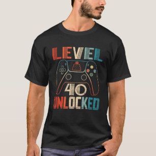 Camiseta Controlador de videogame desbloqueado nível 40 An