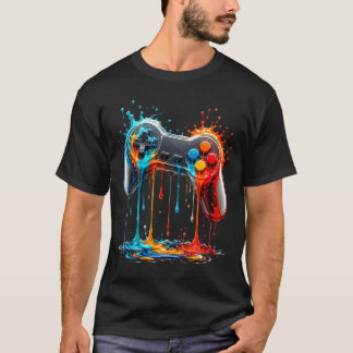 Camiseta Controlador Retro de Jogo Color Splash