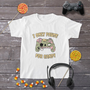Camiseta Controladora de Jogo Zombie do Dia de as Bruxas en