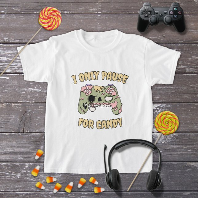 Camiseta Controladora de Jogo Zombie do Dia de as Bruxas en (Criador carregado)