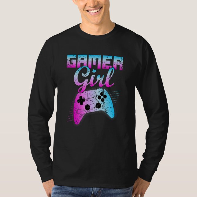 Camiseta Controladora de jogos Legal para Gamer Girl (Frente)