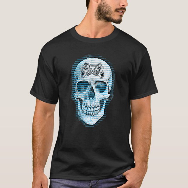 Camiseta Controladora de Mente - Ske de Jogos Crânio (Frente)