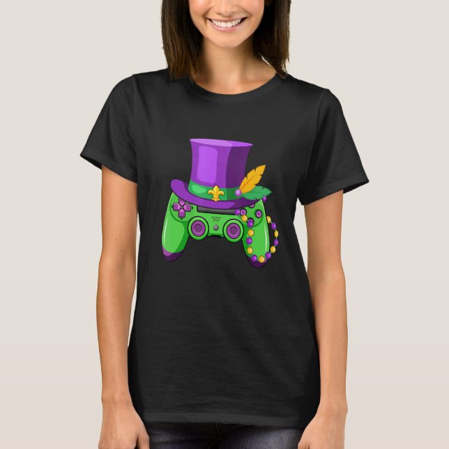 Camiseta Controladora de vídeo Jester Hat Appare Mardi Gras (Frente)