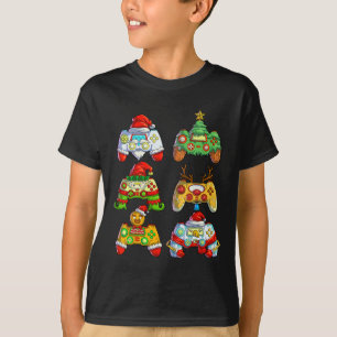 Camiseta Controladora de vídeo natalino Santa Hat Christma