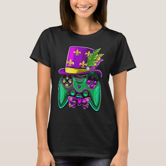 Camiseta Controladora de vídeo para jogos Mardi Gras (Frente)