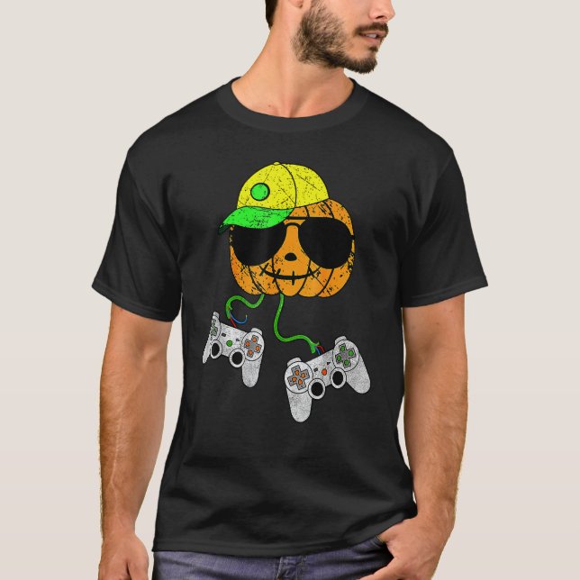 Camiseta Controladora de videogame Pumpkin Gamer Cos (Frente)