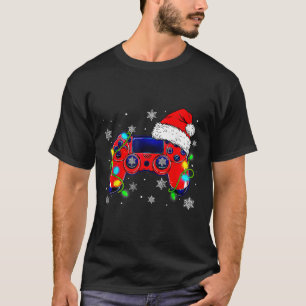Camiseta Controladora de videogame Santa Hat Gamer Bo
