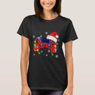 Camiseta Controladora de videogame Santa Hat Gamer Bo