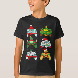 Camiseta Controladora de videogame Santa Hat Gamer Boys Xma