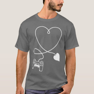 Camiseta Controladores de jogo Hearts Vídeo Game Jogadores