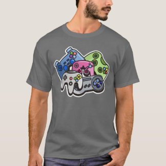 Camiseta Controladores de Jogo Vibrantes Vídeo Geek Present