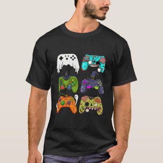 Camiseta Controladores de Jogos do Skeleton Zombie Hallowee