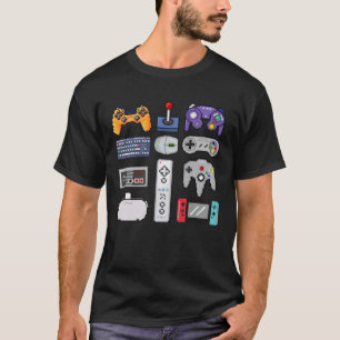 Camiseta Controladores de jogos Pixel art gamers de gamepad