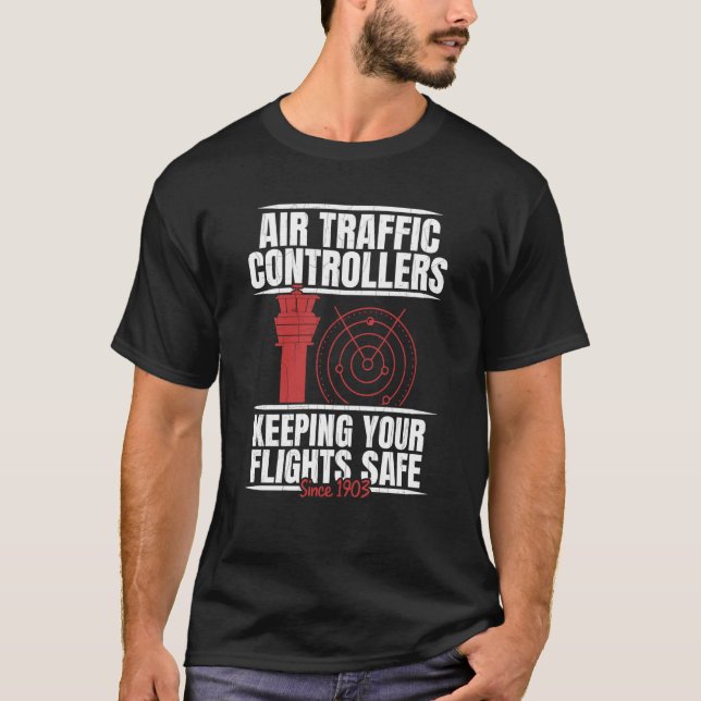 Camiseta Controladores De Tráfego Aéreo Que Mantêm Os Voos  (Frente)