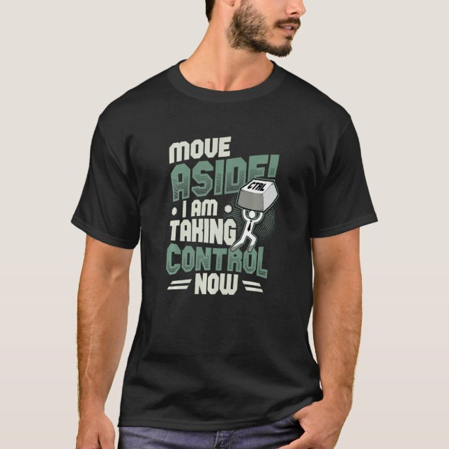 Camiseta Controle agora Suporte para o Programa de Nerd do  (Frente)