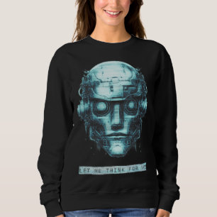 Camiseta Controle da mente Cyberpunk Robot Blue Grunge