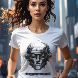 Camiseta Controle da mente Impressão preto Cyberpunk Robot