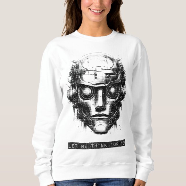 Camiseta Controle da mente Impressão preto Cyberpunk Robot (Frente)