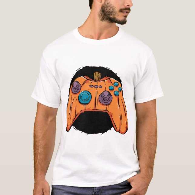 CAMISETA CONTROLE DE ABÓBORA JOGOS DE HALLOWEEN (Frente)