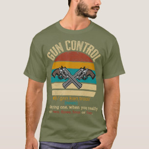 Camiseta Controle de Arma Definição Funny Gift Proprietá