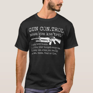Camiseta Controle de Arma Definição Funny Gun