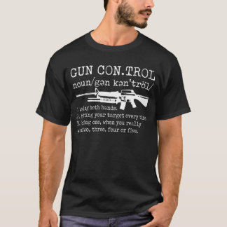 Camiseta Controle de Arma Definição Funny Gun