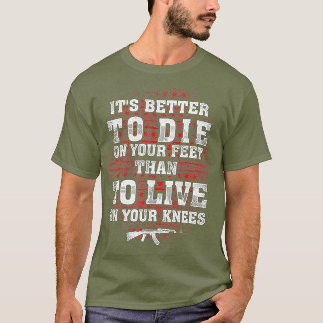 Camiseta Controle De Arma Melhor Para Morrer No Seu segundo (Frente)